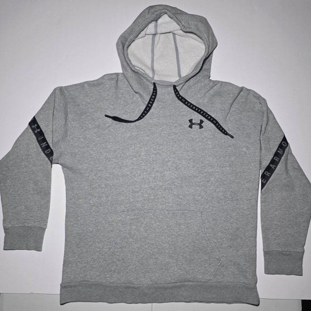 Under Armour Mens Gray Long Sleeve Pullover Hoodie Size Medium